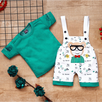 Jhymrod Baby Boys & Baby Girls Party(Festive) T-shirt Dungaree(Green)