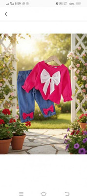 md rezan dresses Romper For Girls Casual Printed Cotton Blend(Pink, Pack of 1)