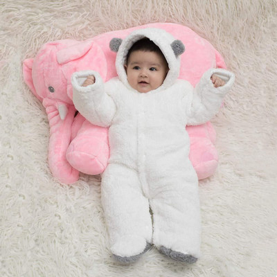 BABY ZONE Romper For Baby Boys & Baby Girls Casual Solid Wool Blend(White, Pack of 1)