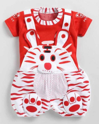 try best Dungaree For Baby Boys & Baby Girls Printed Cotton Blend(Black, Pack of 2)