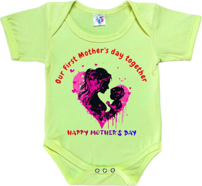 Cutie Pals Romper For Baby Boys & Baby Girls Casual Graphic Print Cotton Blend(Green, Pack of 1)