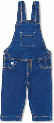 JusCubs Dungaree For Baby Boys Casual Solid Denim(Dark Blue, Pack of 1)