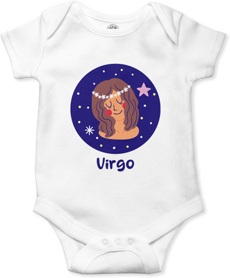 THE PRINT PLATTER Romper For Baby Boys & Baby Girls Printed Pure Cotton(White, Pack of 1)