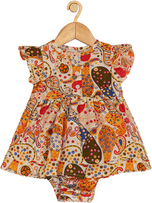 CREATIVE KID'S Romper For Baby Girls Casual Printed Pure Cotton(White, Pack of 1)