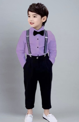 aadhya Romper For Baby Boys & Baby Girls Party Solid Polycotton(Purple, Pack of 1)