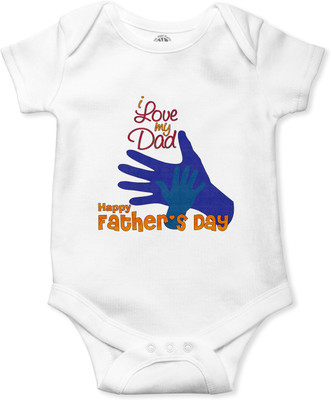 THE PRINT PLATTER Romper For Baby Boys & Baby Girls Printed Pure Cotton(White, Pack of 1)