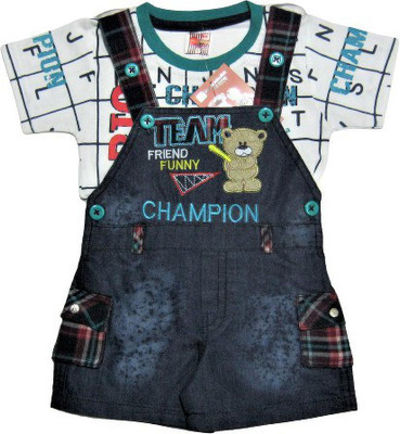 Wise Guys Dungaree For Baby Boys & Baby Girls Casual Printed Pure Cotton(Multicolor, Pack of 1)
