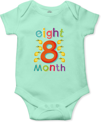 THE PRINT PLATTER Romper For Baby Boys & Baby Girls Printed Pure Cotton(Light Green, Pack of 1)