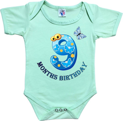 Cutie Pals Romper For Baby Boys & Baby Girls Casual Graphic Print Cotton Blend(Green, Pack of 1)