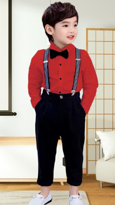 ZIKIGO Romper For Baby Boys Party Solid Cotton Blend(Red, Pack of 1)