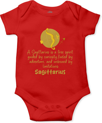 THE PRINT PLATTER Romper For Baby Boys & Baby Girls Graphic Print Pure Cotton(Red, Pack of 1)