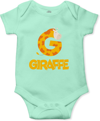 THE PRINT PLATTER Romper For Baby Boys & Baby Girls Printed Pure Cotton(Light Green, Pack of 1)