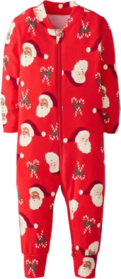 Nihvi Romper For Baby Boys & Baby Girls Printed Pure Cotton(Red, Pack of 1)