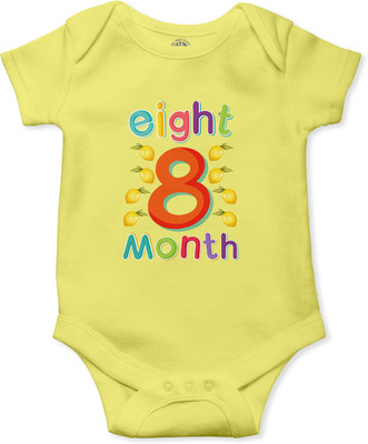 THE PRINT PLATTER Romper For Baby Boys & Baby Girls Printed Pure Cotton(Yellow, Pack of 1)