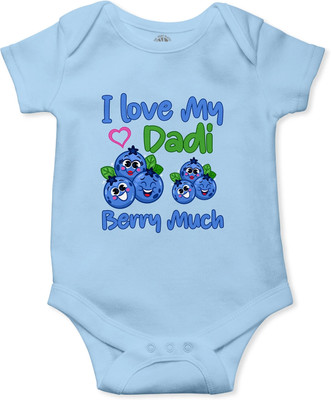 swaggers Romper For Baby Boys & Baby Girls Casual Graphic Print Cotton Blend(Light Blue, Pack of 1)