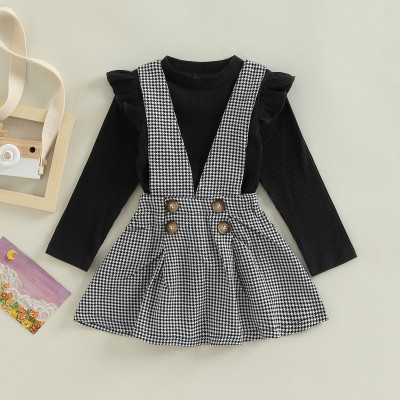 Stinity Romper For Girls Party Checkered Hosiery(Black, Pack of 1)