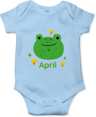 THE PRINT PLATTER Romper For Baby Boys & Baby Girls Graphic Print Pure Cotton(Light Blue, Pack of 1)