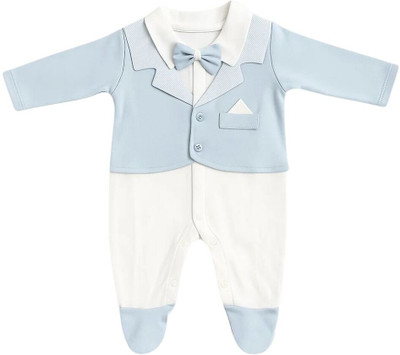 Trusted by Moms Romper For Baby Boys Casual Solid Pure Cotton(Light Blue, Pack of 1)