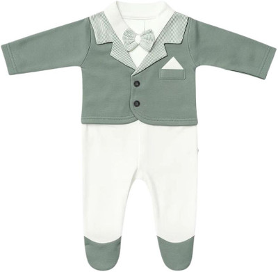 Trusted by Moms Romper For Baby Boys Casual Solid Pure Cotton(Light Green, Pack of 1)