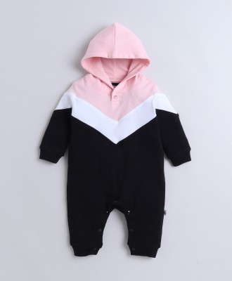 BUMZEE Romper For Baby Boys Casual Colorblock Pure Cotton(Black, Pack of 1)