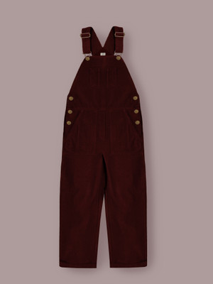 Cherry Crumble by Nitt Hyman Dungaree For Baby Girls Casual Self Design Cotton Blend(Maroon, Pack of 1)