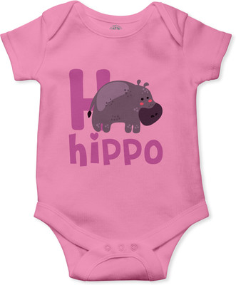 THE PRINT PLATTER Romper For Baby Boys & Baby Girls Printed Pure Cotton(Pink, Pack of 1)