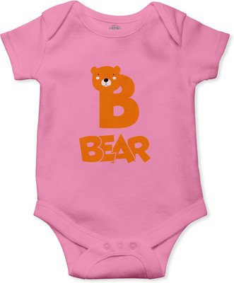 THE PRINT PLATTER Romper For Baby Boys & Baby Girls Printed Pure Cotton(Pink, Pack of 1)