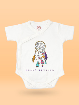 The cotton Baby Romper For Baby Boys & Baby Girls Casual Printed Pure Cotton(White, Pack of 1)