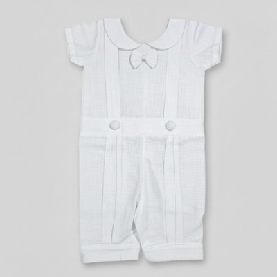 Whitehouse Romper For Baby Boys Party Solid Cotton Blend(White, Pack of 1)