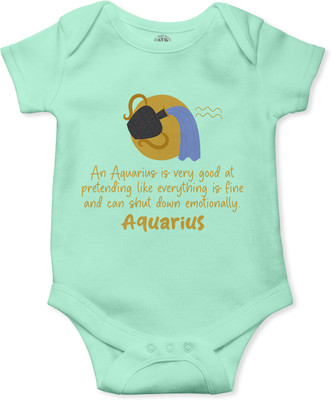 THE PRINT PLATTER Romper For Baby Boys & Baby Girls Printed Pure Cotton(Light Green, Pack of 1)