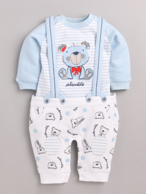 BabyGo Dungaree For Baby Boys Casual Printed Pure Cotton(Blue, Pack of 1)