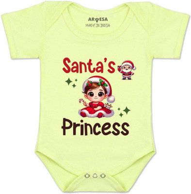 ARVESA Romper For Baby Boys & Baby Girls Printed Cotton Blend(Yellow, Pack of 1)