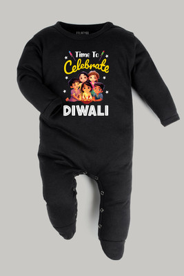 Fflirtygo Romper For Baby Boys & Baby Girls Casual Graphic Print Pure Cotton(Black, Pack of 1)