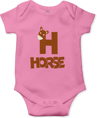 THE PRINT PLATTER Romper For Baby Boys & Baby Girls Graphic Print Pure Cotton(Pink, Pack of 1)