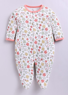 BabyGo Romper For Baby Boys & Baby Girls Casual Printed Pure Cotton(Light Blue, Pack of 1)