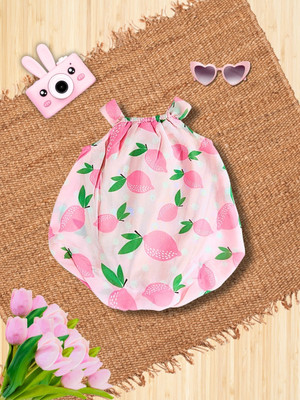 CREATIVE KID'S Romper For Baby Girls Casual Printed Polyester(Multicolor, Pack of 1)