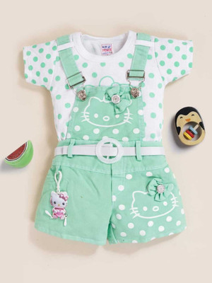 HMPEACE Romper For Baby Girls Casual Printed Cotton Blend(Pink, Pack of 1)