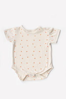 URBANRAC Romper For Baby Boys & Baby Girls Casual Printed Pure Cotton(Beige, Pack of 1)