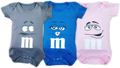 InEffable Romper For Baby Boys & Baby Girls Graphic Print Cotton Blend(Multicolor, Pack of 3)