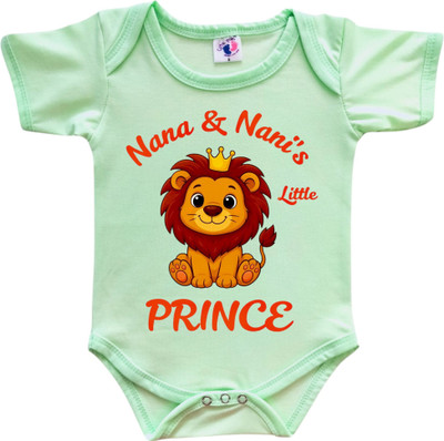 Cutie Pals Romper For Baby Boys & Baby Girls Casual Graphic Print Cotton Blend(Light Green, Pack of 1)