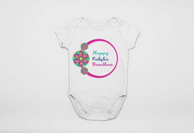 inkwale Romper For Baby Boys & Baby Girls Casual Graphic Print Cotton Blend(Black, Pack of 1)