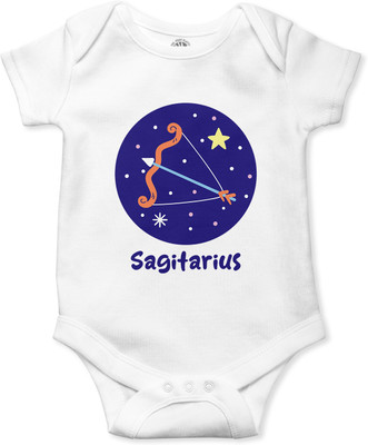 THE PRINT PLATTER Romper For Baby Boys & Baby Girls Graphic Print Pure Cotton(White, Pack of 1)