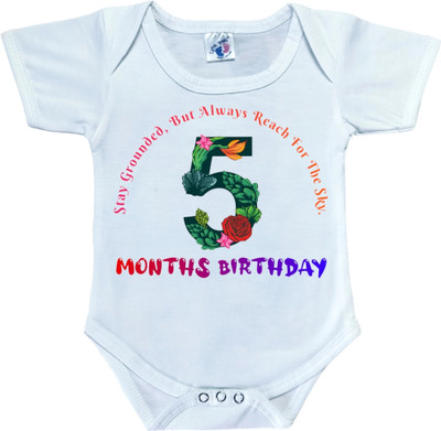 Cute Palls Romper For Baby Boys & Baby Girls Casual Graphic Print Cotton Blend(White, Pack of 1)