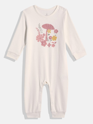 Mothercare Romper For Baby Girls Casual Solid Pure Cotton(Pink, Pack of 1)