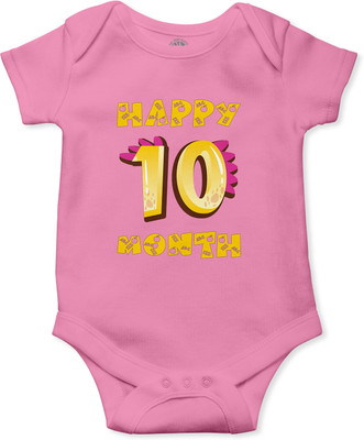 THE PRINT PLATTER Romper For Baby Boys & Baby Girls Printed Pure Cotton(Pink, Pack of 1)