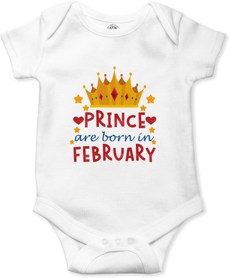 THE PRINT PLATTER Romper For Baby Boys & Baby Girls Printed Pure Cotton(White, Pack of 1)