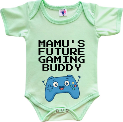 Cute Palls Romper For Baby Boys & Baby Girls Casual Graphic Print Cotton Blend(Light Green, Pack of 1)