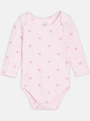 Broon Romper For Baby Boys & Baby Girls Casual Printed Cotton Blend(Pink, Pack of 1)