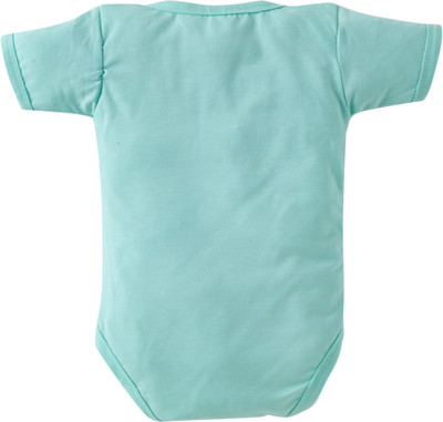 Babywish Romper For Baby Boys & Baby Girls Casual Self Design Cotton Blend(Light Green, Pack of 1)