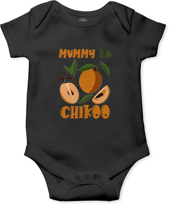 swaggers Romper For Baby Boys & Baby Girls Casual Graphic Print Cotton Blend(Black, Pack of 1)